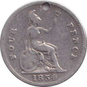 1854 FOURPENCE ( FINE ) - FOURPENCE - Cambridgeshire Coins