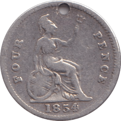 1854 FOURPENCE ( FINE ) - FOURPENCE - Cambridgeshire Coins