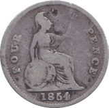 1854 FOURPENCE ( FINE ) - FOURPENCE - Cambridgeshire Coins