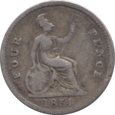 1854 FOURPENCE ( FINE ) - Fourpence - Cambridgeshire Coins