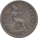 1854 FOURPENCE ( FINE ) - Fourpence - Cambridgeshire Coins