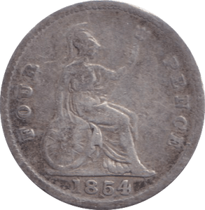 1854 FOURPENCE ( FINE ) - FOURPENCE - Cambridgeshire Coins