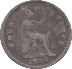 1854 FOURPENCE ( FINE ) - FOURPENCE - Cambridgeshire Coins