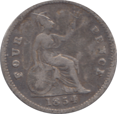 1854 FOURPENCE ( FINE ) - FOURPENCE - Cambridgeshire Coins