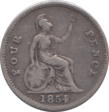 1854 FOURPENCE ( FINE ) - FOURPENCE - Cambridgeshire Coins