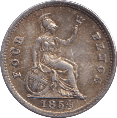 1854 FOURPENCE ( GVF ) - FOURPENCE - Cambridgeshire Coins