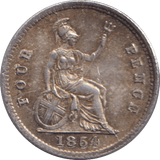 1854 FOURPENCE ( GVF ) - FOURPENCE - Cambridgeshire Coins