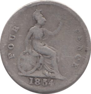 1854 FOURPENCE ( NF ) - FOURPENCE - Cambridgeshire Coins