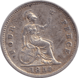 1854 FOURPENCE ( VF ) - FOURPENCE - Cambridgeshire Coins