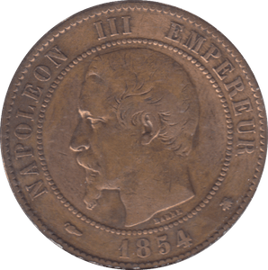 1854 FRANCE 10 CENTIMES - WORLD COINS - Cambridgeshire Coins