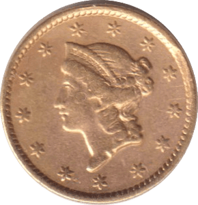 1854 GOLD ONE DOLLAR USA - GOLD WORLD COINS - Cambridgeshire Coins