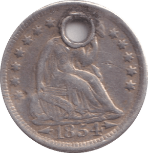 1854 HALF DIME USA - WORLD COINS - Cambridgeshire Coins