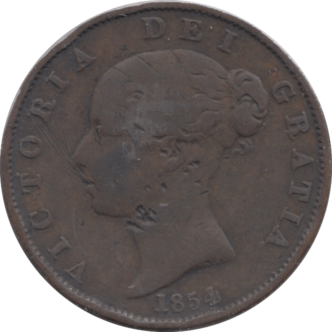 1854 HALFPENNY ( FINE ) - HALFPENNY - Cambridgeshire Coins