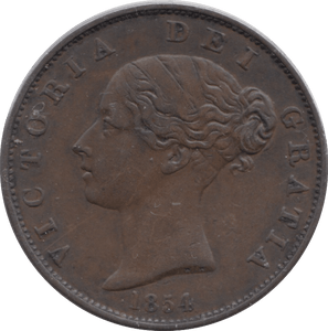 1854 HALFPENNY ( GVF ) - Halfpenny - Cambridgeshire Coins