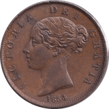 1854 HALFPENNY ( UNC ) - HALFPENNY - Cambridgeshire Coins