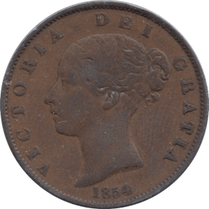 1854 HALFPENNY ( VF ) - Halfpenny - Cambridgeshire Coins