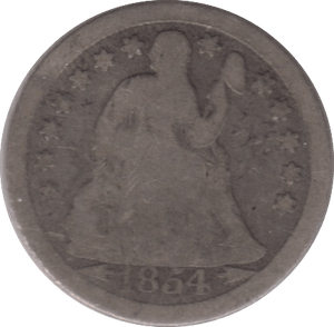1854 ONE DIME USA - WORLD COINS - Cambridgeshire Coins