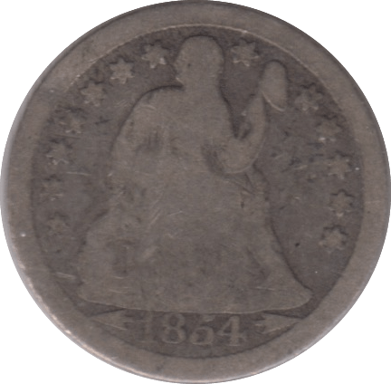 1854 ONE DIME USA - WORLD COINS - Cambridgeshire Coins