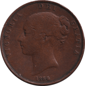 1854 PENNY ( FINE ) - PENNY - Cambridgeshire Coins