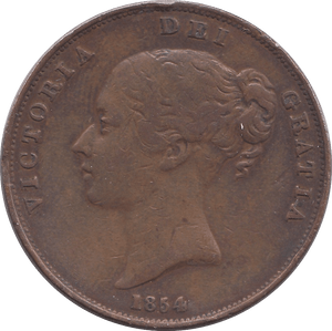 1854 PENNY ( FINE ) - PENNY - Cambridgeshire Coins