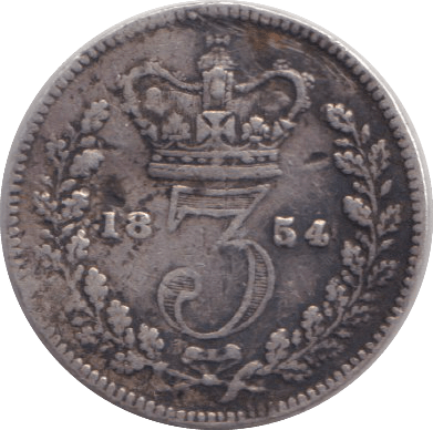 1854 THREEPENCE ( FINE ) - SIXPENCE - Cambridgeshire Coins