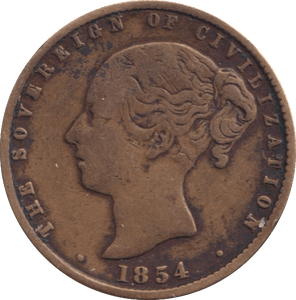 1854 VICTORIAN TOKEN KEEP YOUR TEMPER - WORLD COINS - Cambridgeshire Coins