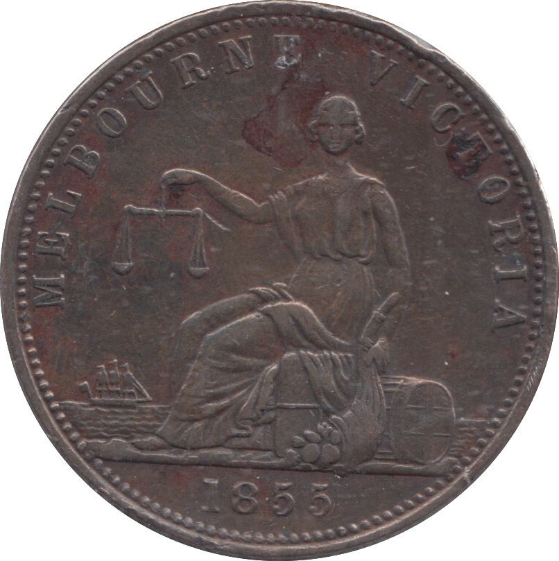 1855 AUSTRALIA PENNY TOKEN MELBOURNE - PENNY TOKEN - Cambridgeshire Coins