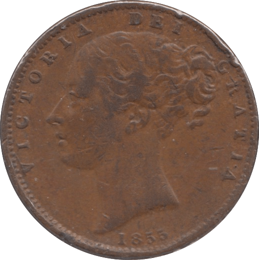 1855 FARTHING ( F ) - Farthing - Cambridgeshire Coins