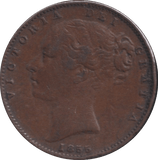 1855 FARTHING ( F ) - FARTHING - Cambridgeshire Coins