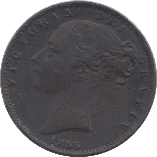 1855 FARTHING ( FINE ) - Farthing - Cambridgeshire Coins