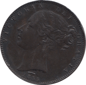 1855 FARTHING ( GVF ) - FARTHING - Cambridgeshire Coins