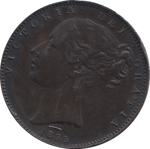 1855 FARTHING ( GVF ) - FARTHING - Cambridgeshire Coins