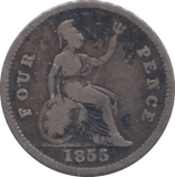 1855 FOURPENCE ( FAIR ) - Fourpence - Cambridgeshire Coins
