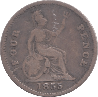 1855 FOURPENCE ( FINE ) - Fourpence - Cambridgeshire Coins