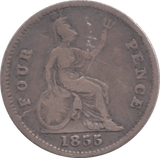 1855 FOURPENCE ( FINE ) - Fourpence - Cambridgeshire Coins