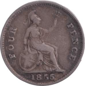 1855 FOURPENCE ( FINE ) - FOURPENCE - Cambridgeshire Coins