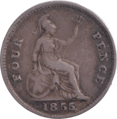 1855 FOURPENCE ( FINE ) - FOURPENCE - Cambridgeshire Coins