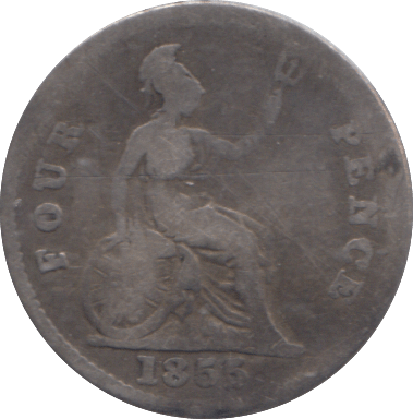1855 FOURPENCE ( NF ) - FOURPENCE - Cambridgeshire Coins