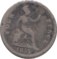 1855 FOURPENCE ( NF ) - FOURPENCE - Cambridgeshire Coins