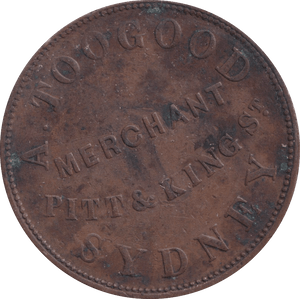 1855 PENNY TOKEN SYDNEY AUSTRALIA - PENNY TOKEN - Cambridgeshire Coins