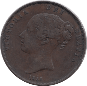 1855 PENNY ( VF ) - Penny - Cambridgeshire Coins
