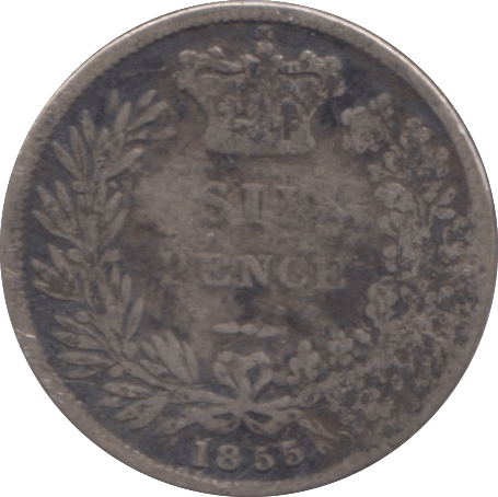 1855 SIXPENCE ( FAIR ) - SIXPENCE - Cambridgeshire Coins