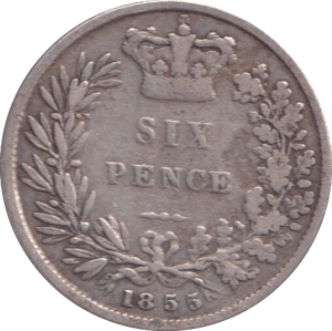 1855 SIXPENCE ( NF ) - SIXPENCE - Cambridgeshire Coins