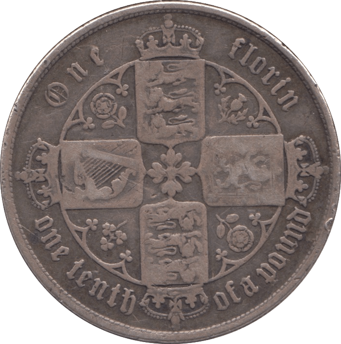1856 FLORIN ( FINE ) - FLORIN - Cambridgeshire Coins