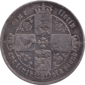 1856 FLORIN ( FINE ) - FLORIN - Cambridgeshire Coins