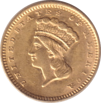 1856 GOLD ONE DOLLAR USA - GOLD WORLD COINS - Cambridgeshire Coins