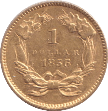 1856 GOLD ONE DOLLAR USA - GOLD WORLD COINS - Cambridgeshire Coins
