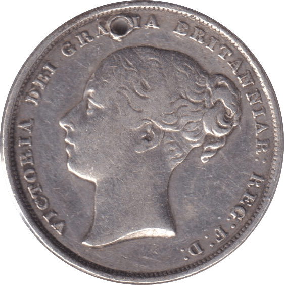 1856 SHILLING ( FINE ) HOLED - SHILLING - Cambridgeshire Coins