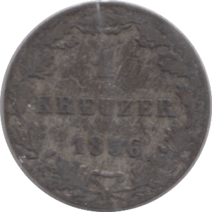 1856 SILVER ONE KREUZER FRANKFURT GERMANY - SILVER WORLD COINS - Cambridgeshire Coins