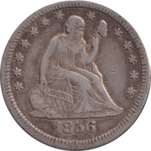 1856 SILVER USA QUARTER DOLLAR - SILVER WORLD COINS - Cambridgeshire Coins